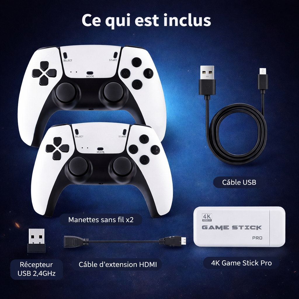 Console sans fil UtilitiTech X Retro Game Stick Pro+ 2
