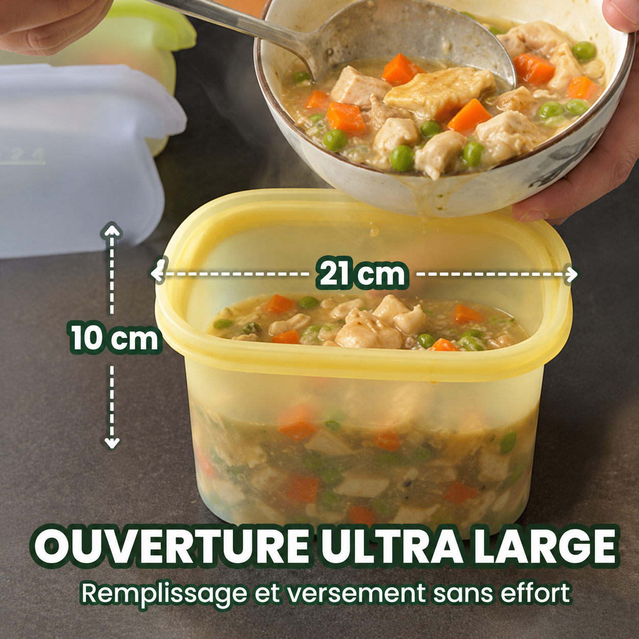 Pack de 4 contenants alimentaires réutilisables (1 L)