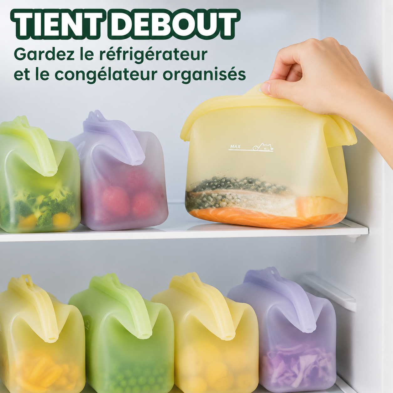 Pack de 4 contenants alimentaires réutilisables (1 L)