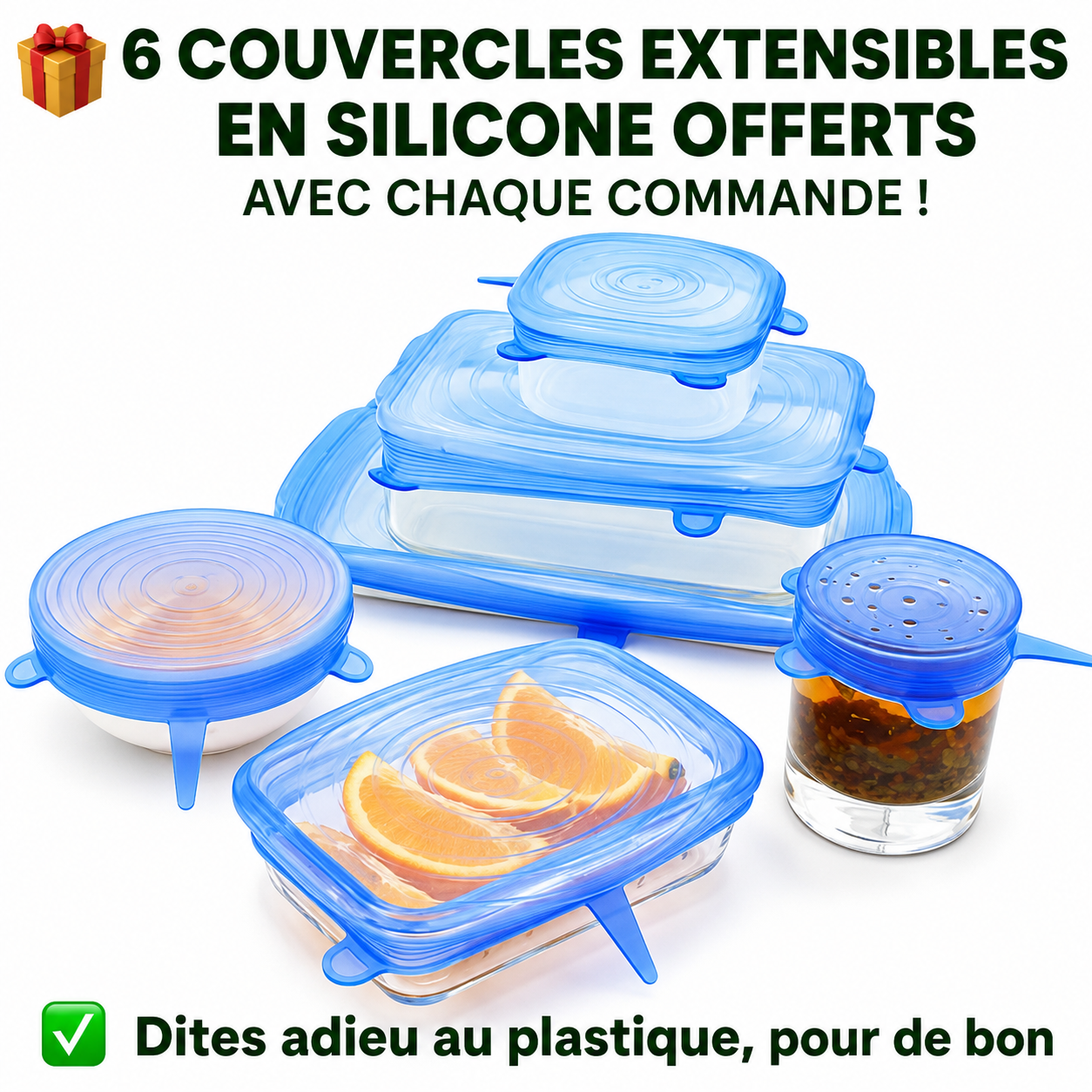 Pack de 4 contenants alimentaires réutilisables (1 L)