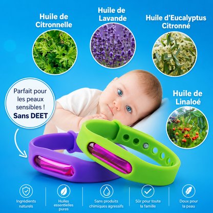 MoustiBand — Bracelet anti-moustiques sans chimie (à l'unité)
