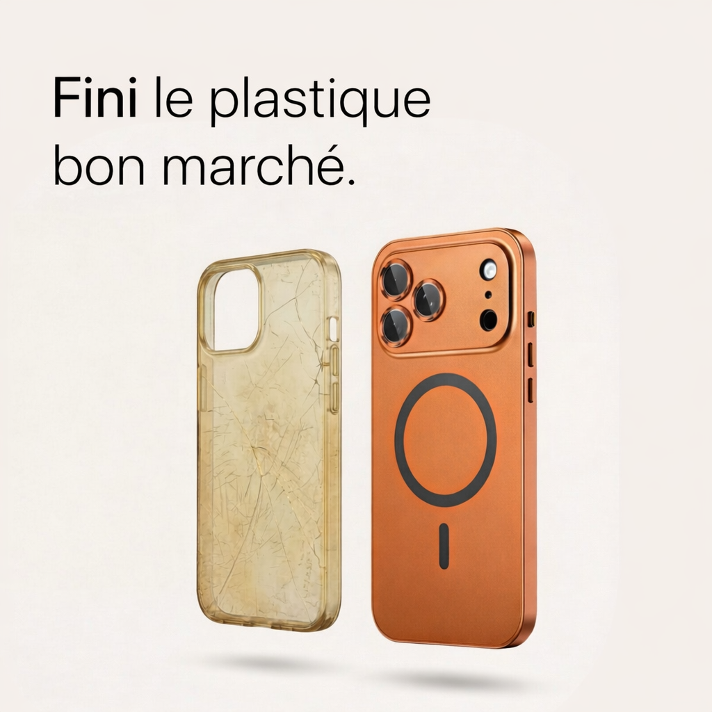 Étui métallique pour iPhone avec protection de caméra