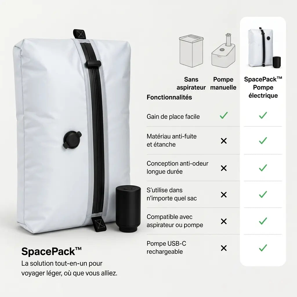 SpacePack — Le sac qui triple la place dans votre valise