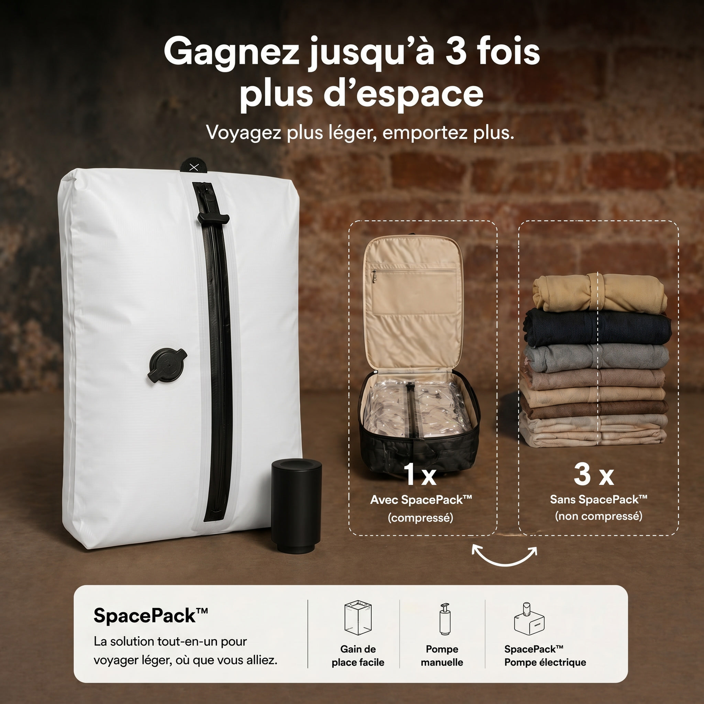 SpacePack — Le sac qui triple la place dans votre valise